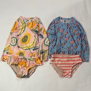Tea Collection Pink and Blue Kids 2-Piece Swim Rashguards